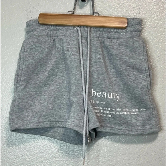EUC Grey Casual Elastic Waist Drawstring Mini Jogger Shorts Size XS - Picture 1 of 4